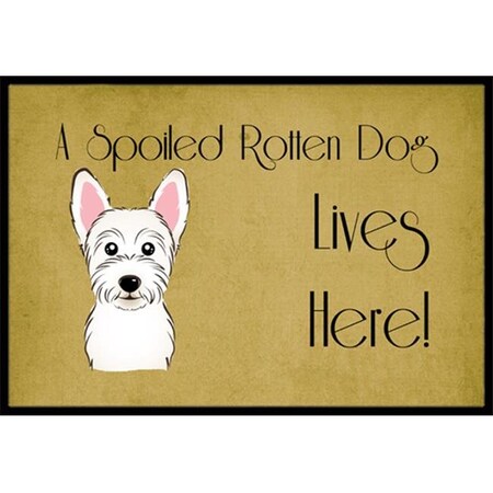 Carolines Treasures Carolines Treasures BB1474MAT Westie Spoiled Dog Lives Here Indoor & Outdoor Mat; 18 x 27 in. BB1474MAT